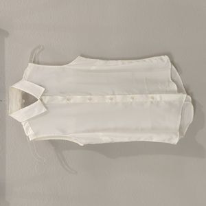 Off white button down top with open back